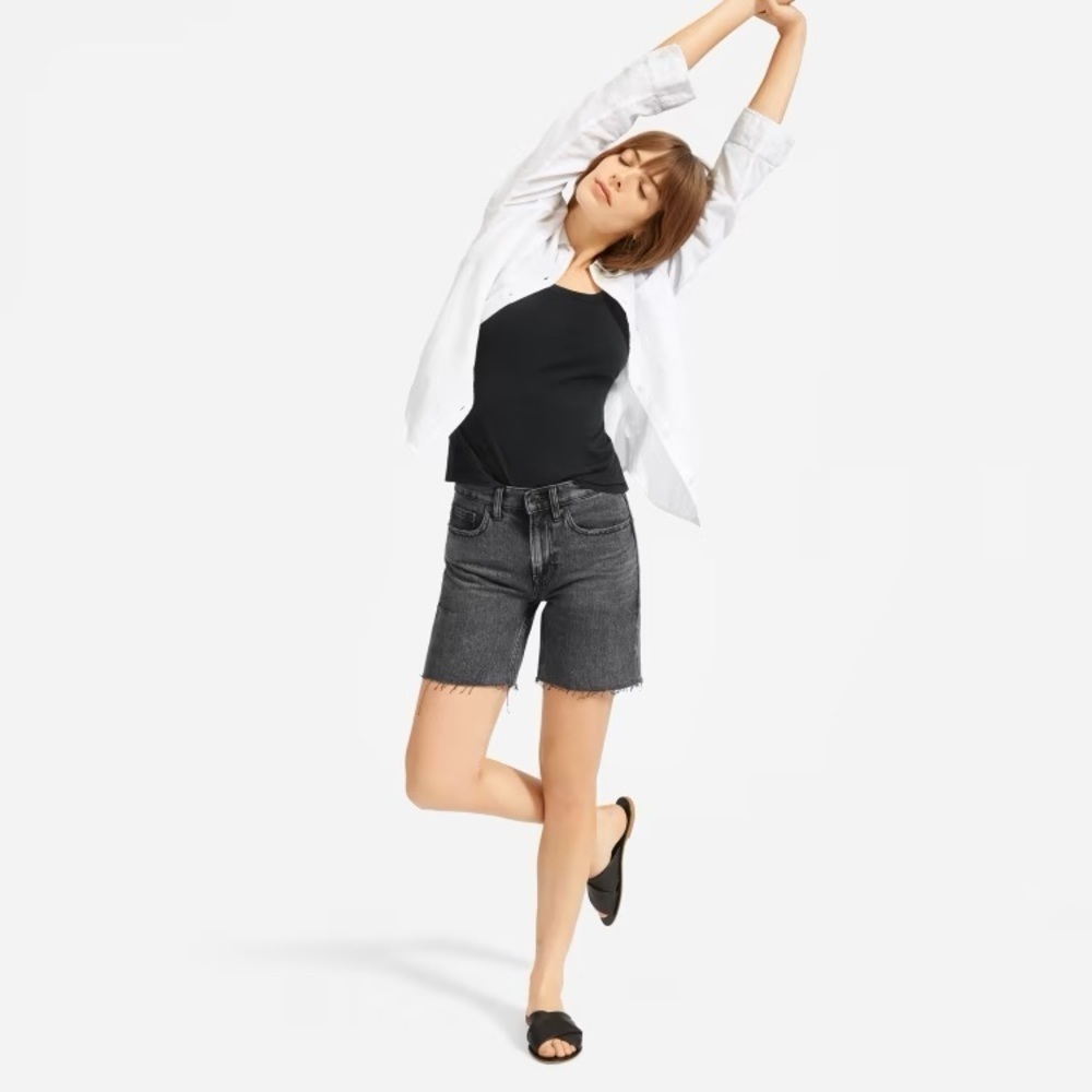 Everlane Relaxed 90s Denim Shorts Washed Black Size 23